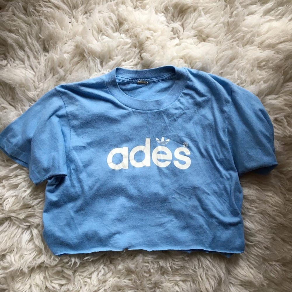soft baby blue crop tee